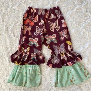 Ruffled flare butterfly pants